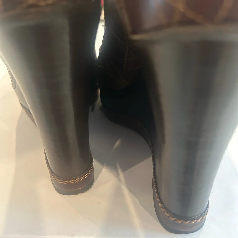 Christian Dior- Cannage Leather Peep Toe Wedge Pumps- size 39 (US Women’s 9) - Picture 7 of 14